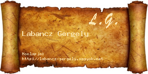 Labancz Gergely névjegykártya